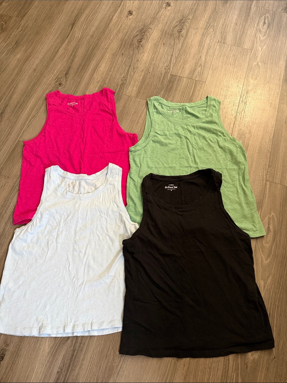 J. Crew Factory Girlfriend Tank Tops - Hot Pink, Light Green, Light Blue, Black